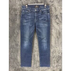 7 For All Mankind Slimmy Luxe Performance Mens Blue Slim Jeans 31 ATA511313A